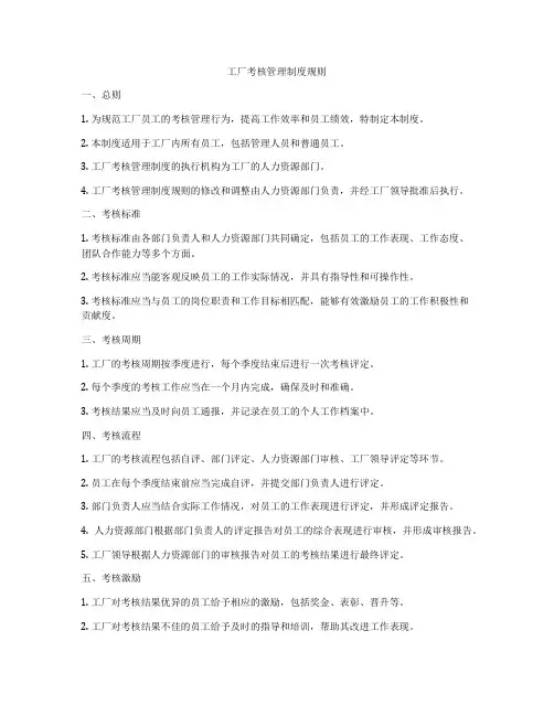 工厂考核管理制度规则