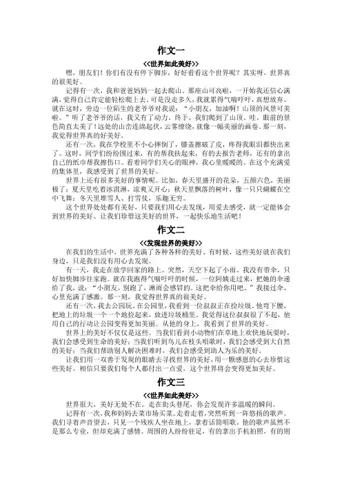 世界美好作文500字左右