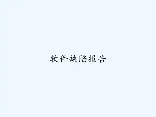 软件缺陷报告-PPT