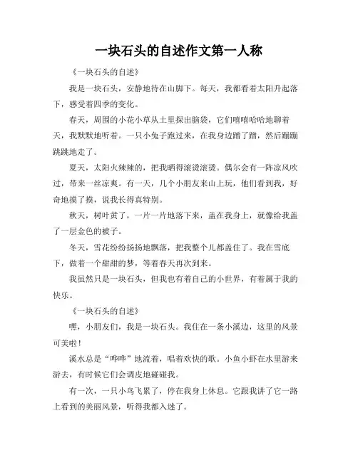 一块石头的自述作文第一人称