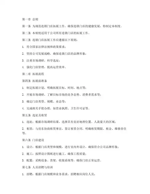 连锁门店拓展管理制度范本
