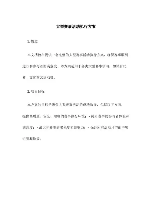大型赛事活动执行方案