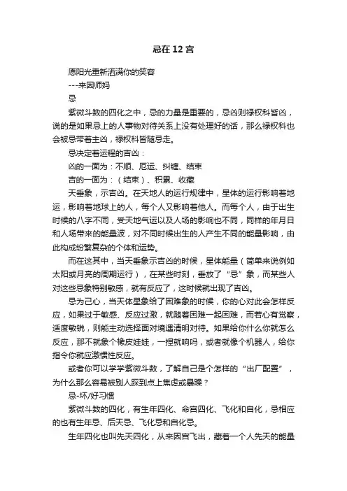 忌在12宫