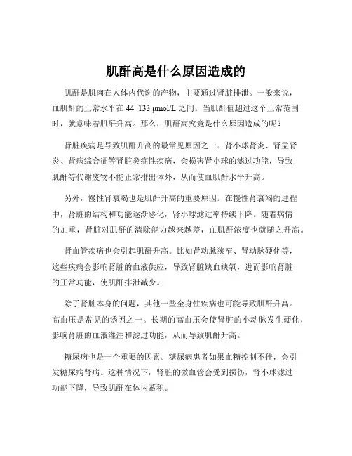 肌酐高是什么原因造成的