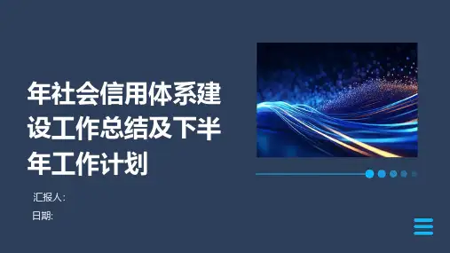 年社会信用体系建设工作总结及下半年工作计划