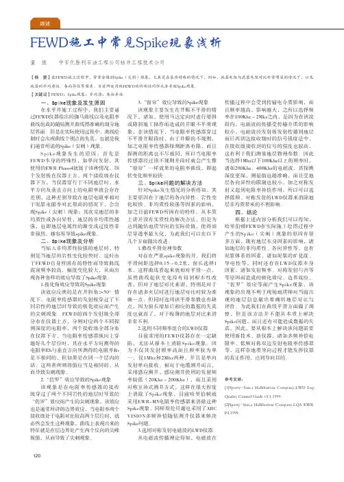 FEWD施工中常见Spike现象浅析