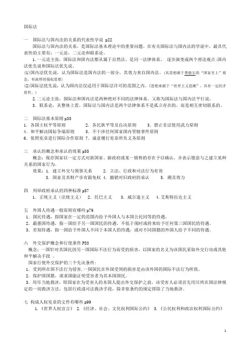 国际法简答1