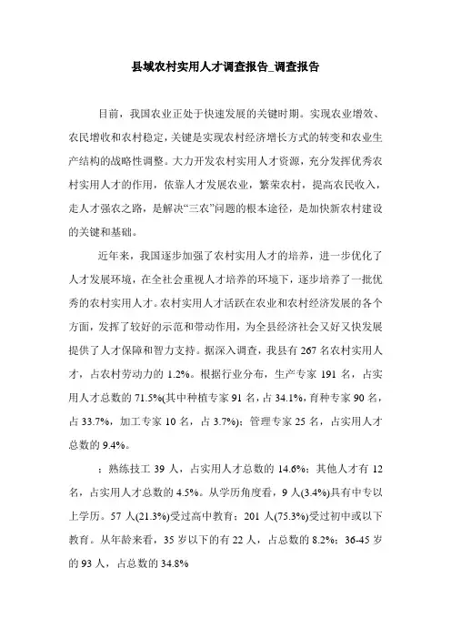 县域农村实用人才调查报告_调查报告.doc