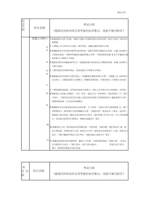 湖南大学土木工程复试大纲