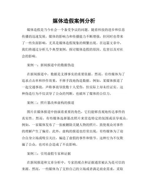 媒体造假案例分析