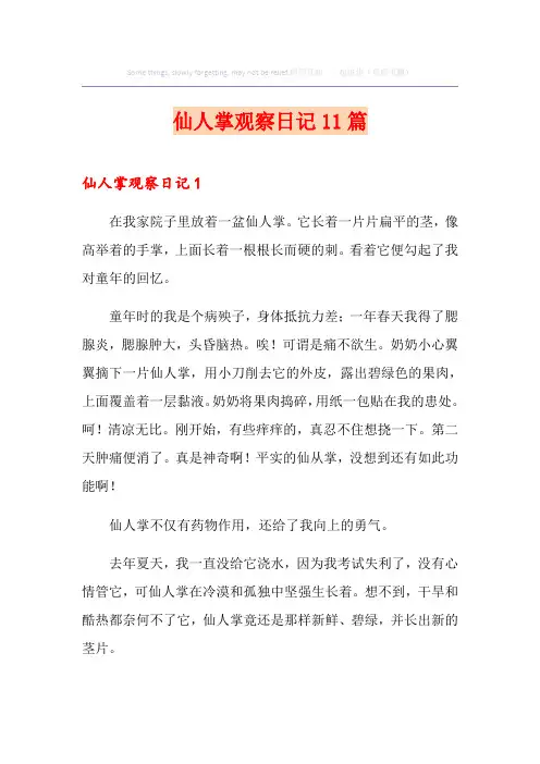 仙人掌观察日记11篇