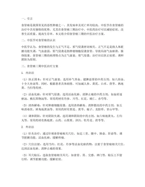 食管癌三期中医治疗方案