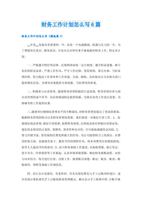 财务工作计划怎么写6篇.doc