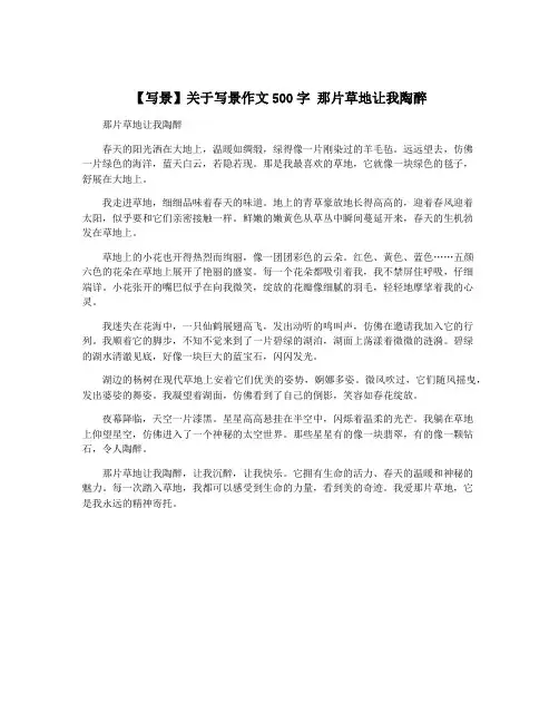 【写景】关于写景作文500字 那片草地让我陶醉