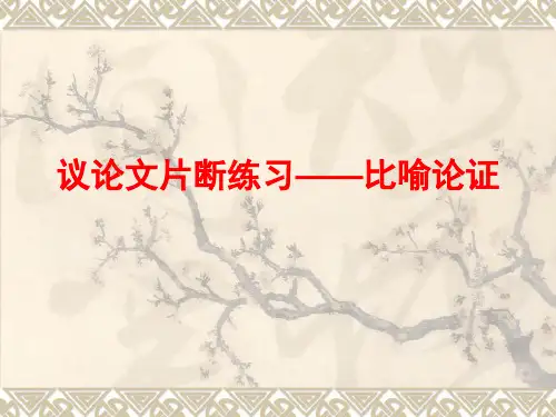 高考写作指导：议论文片断练习——比喻论证课件