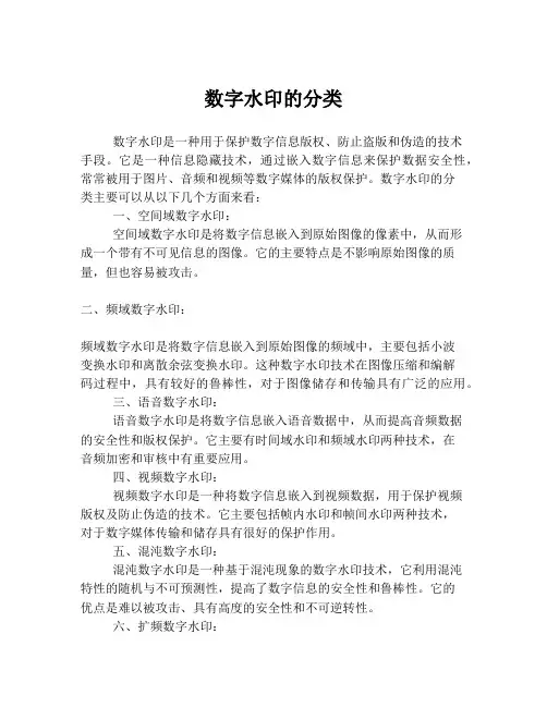 数字水印的分类