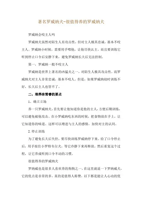 著名罗威纳犬-很值得养的罗威纳犬