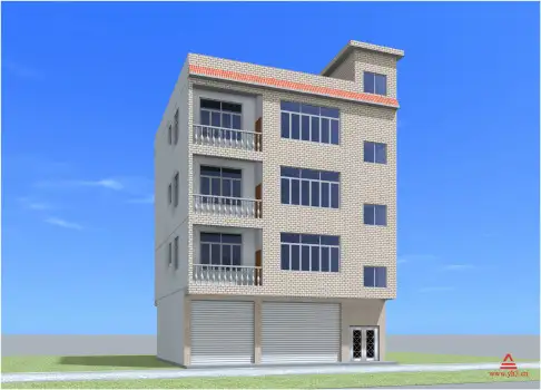 12x10 四层农村自建房门面房出租房设计图建筑图外观图