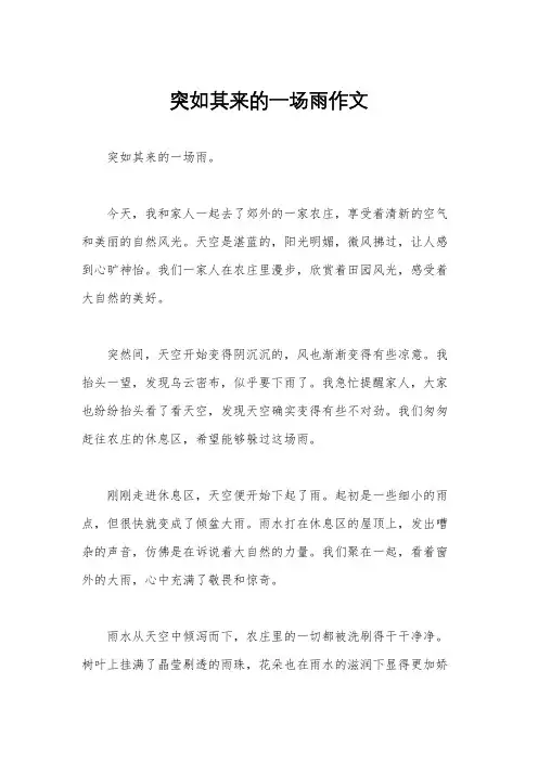 突如其来的一场雨作文