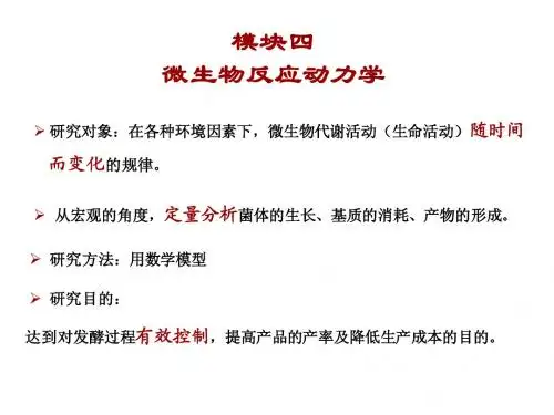 模块四 微生物反应动力学