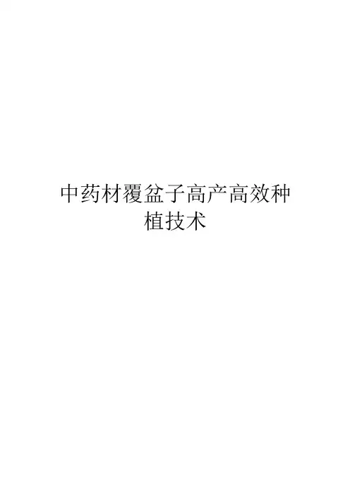 中药材覆盆子高产高效种植技术