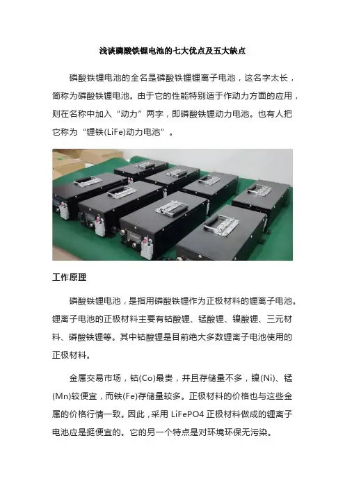 浅谈磷酸铁锂电池的七大优点及五大缺点