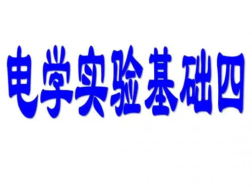 电表及电阻器的选择
