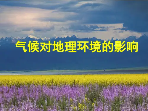 气候对地理环境各要素的影响