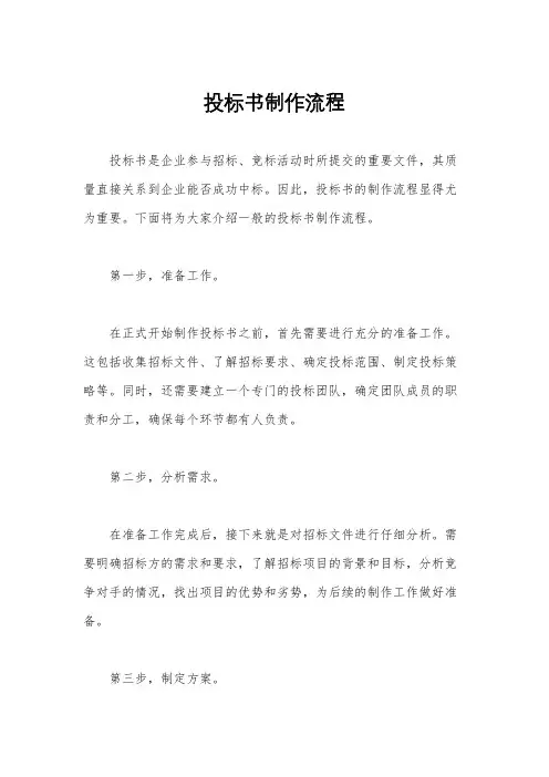 投标书制作流程
