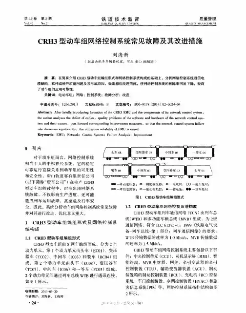 CRH3型动车组网络控制系统常见故障及其改进措施