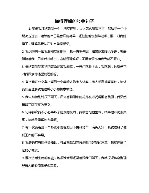 懂得理解的经典句子