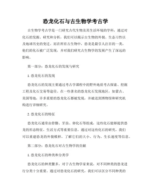 恐龙化石与古生物学考古学