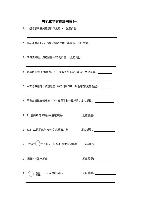 有机化学方程式书写【范本模板】