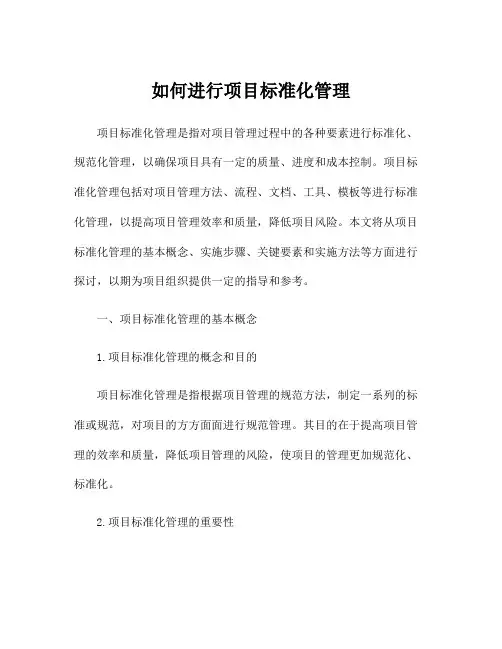 如何进行项目标准化管理