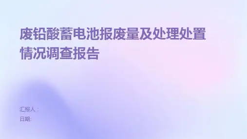 废铅酸蓄电池报废量及处理处置情况调查报告
