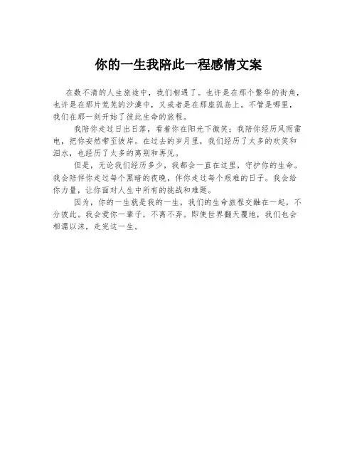你的一生我陪此一程感情文案