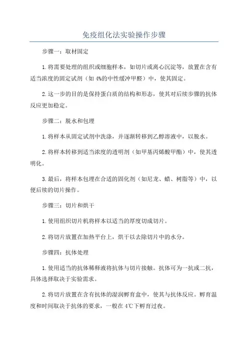免疫组化法实验操作步骤