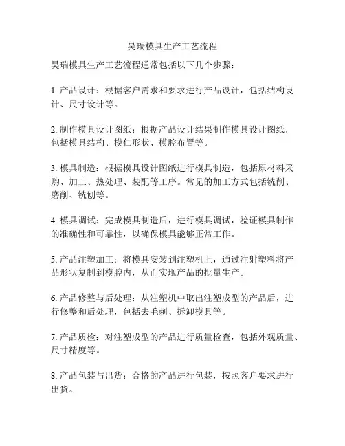 昊瑞模具生产工艺流程