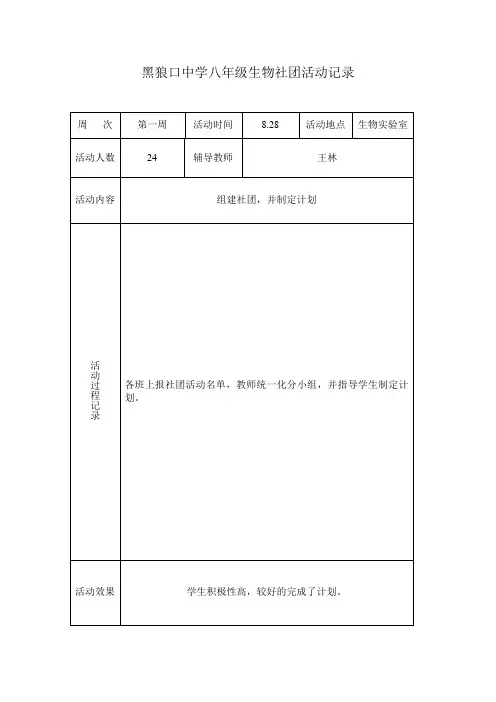 生物兴趣小组记录