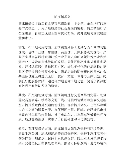 浦江镇规划