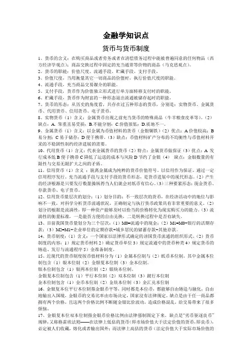 金融学知识点