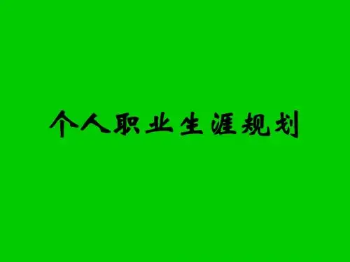 公司个人职业生涯规划PPT模板
