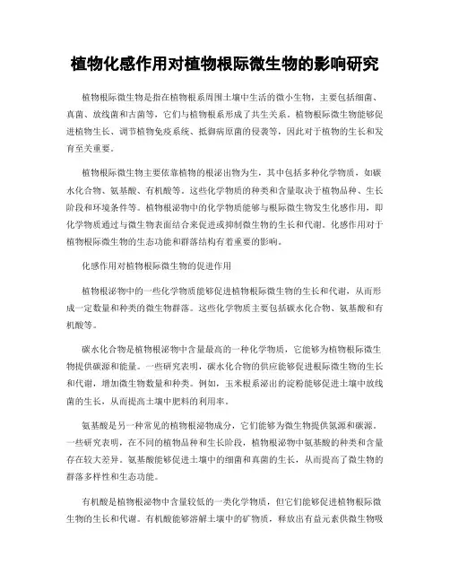 植物化感作用对植物根际微生物的影响研究