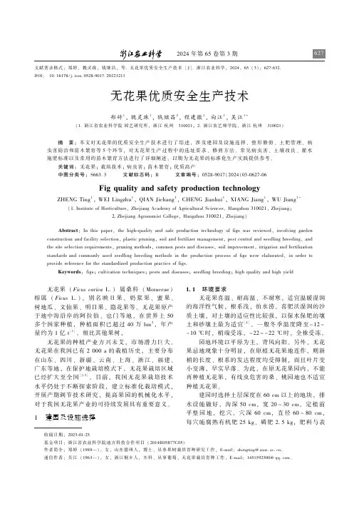 无花果优质安全生产技术　