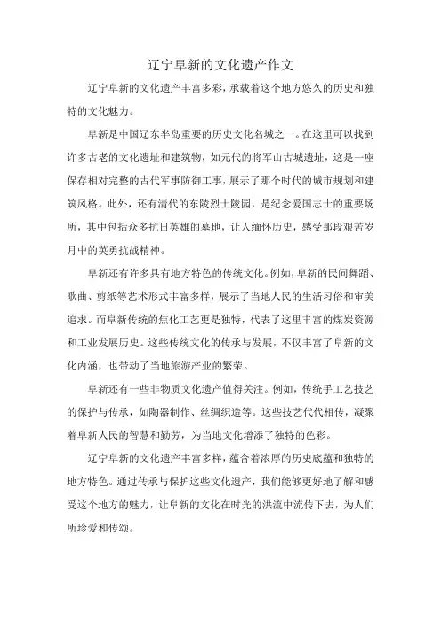 辽宁阜新的文化遗产作文