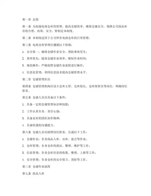 电商仓库管理制度文件