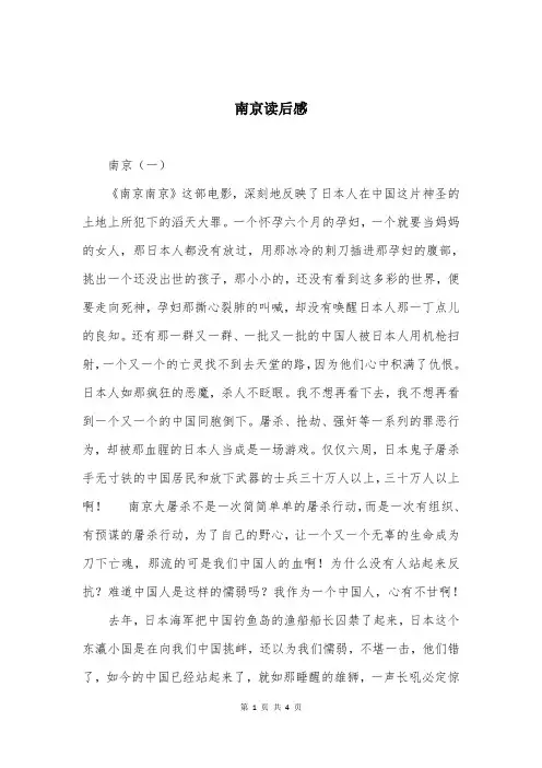 南京读后感