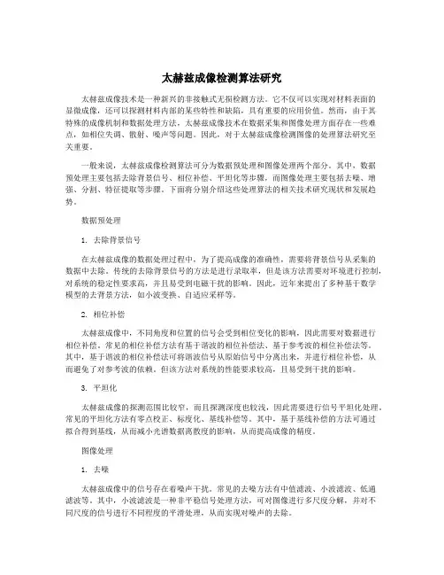 太赫兹成像检测算法研究