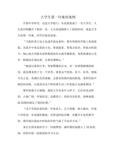 大学生第一印象的案例