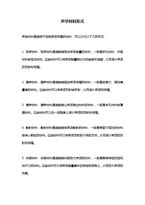 声学材料形式